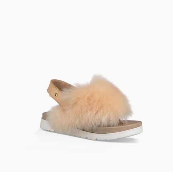 NEW UGG Kids Holly Furry Sandal - Picture 1 of 7